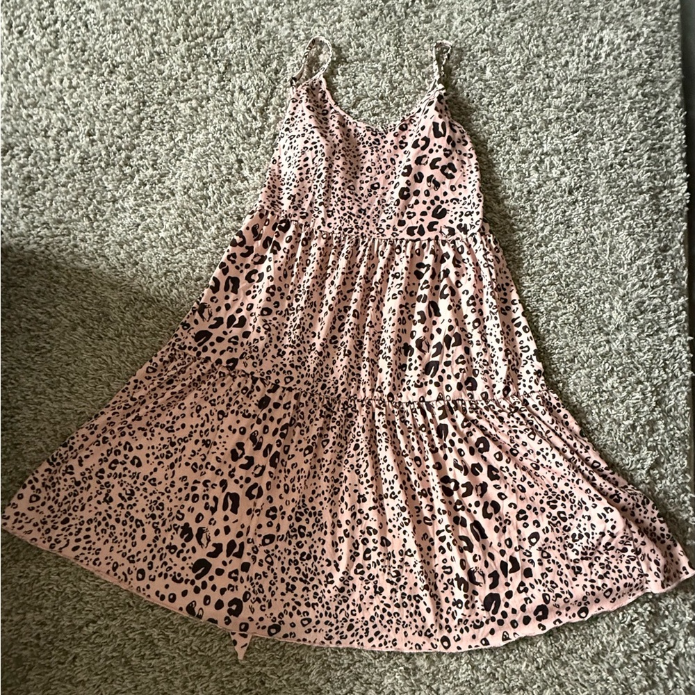 SHEIN Pink Animal Print Casual Dress